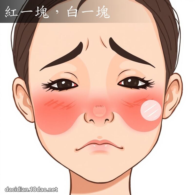 紅一塊，白一塊 - 國語大辭典配圖