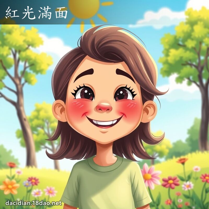 红光满面 - 国语大辞典配图