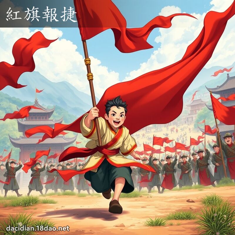红旗报捷 - 国语大辞典配图