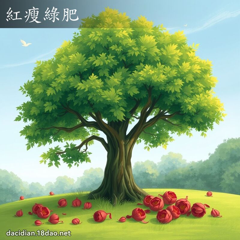 紅瘦綠肥 - 國語大辭典配圖
