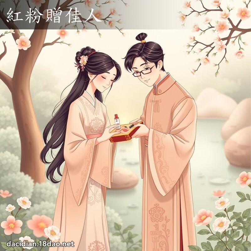 紅粉贈佳人 - 國語大辭典配圖