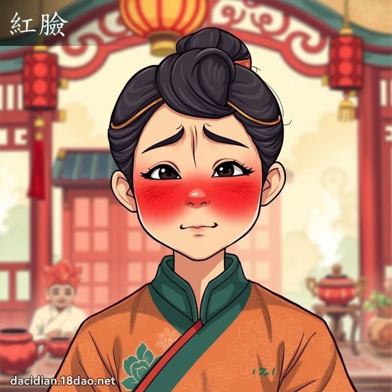 紅臉 - 國語大辭典配圖