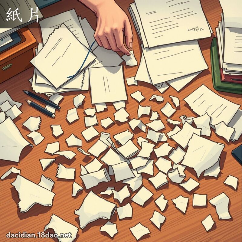 紙片 - 國語大辭典配圖