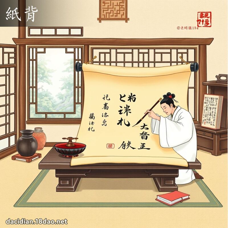 紙背 - 國語大辭典配圖