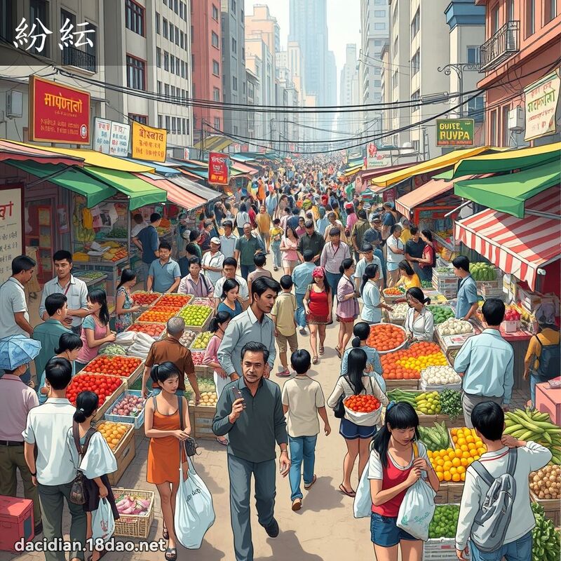 紛紜 - 國語大辭典配圖