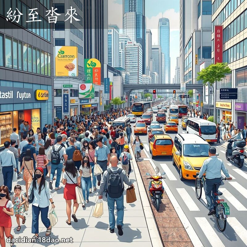 纷至沓来 - 国语大辞典配图