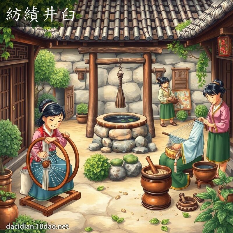 纺绩井臼 - 国语大辞典配图