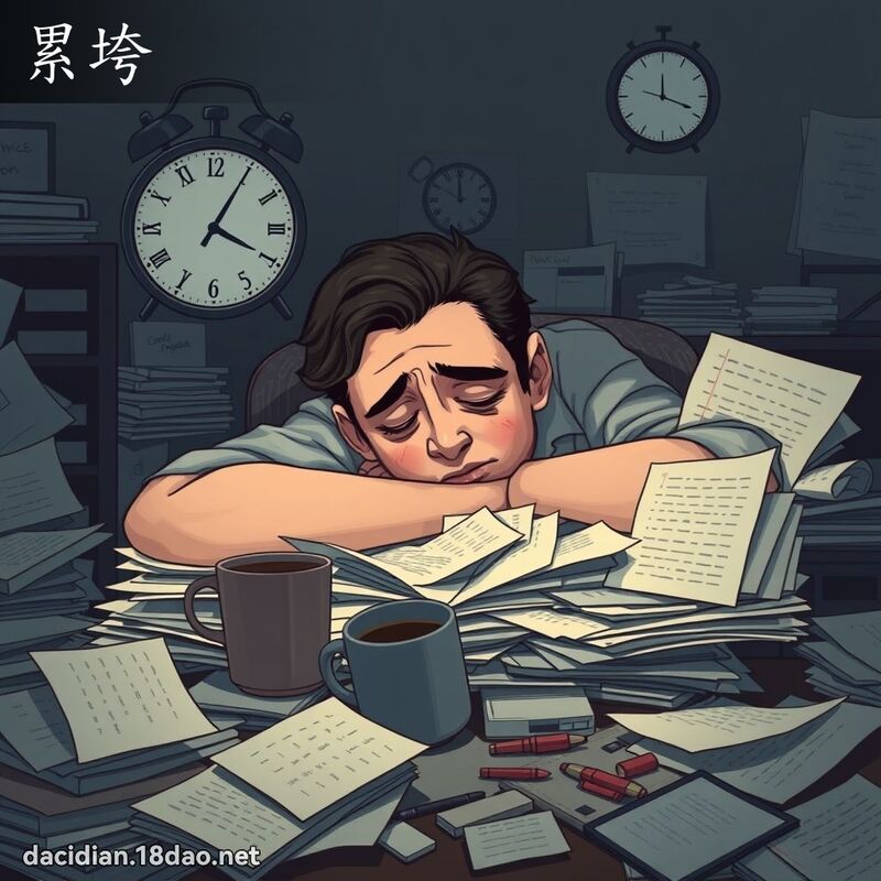累垮 - 国语大辞典配图