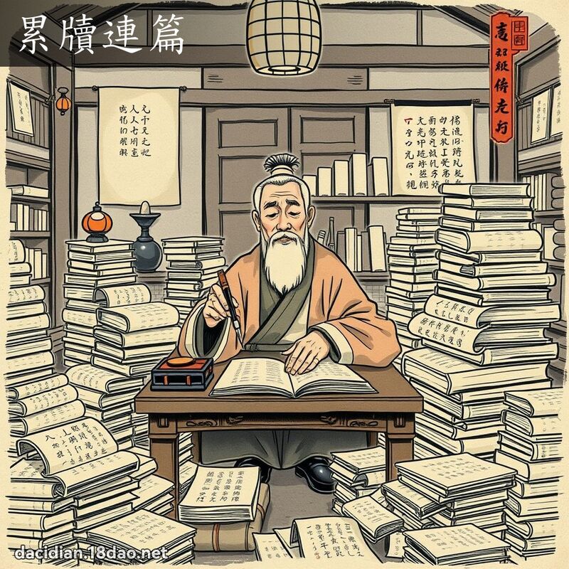 累牘連篇 - 國語大辭典配圖