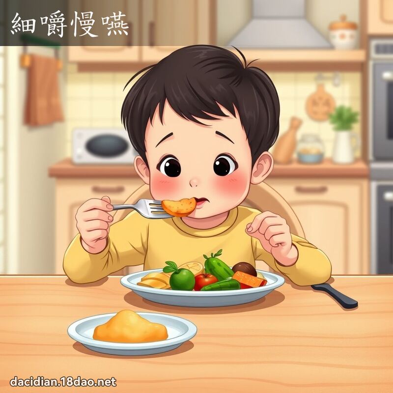 細嚼慢嚥 - 國語大辭典配圖