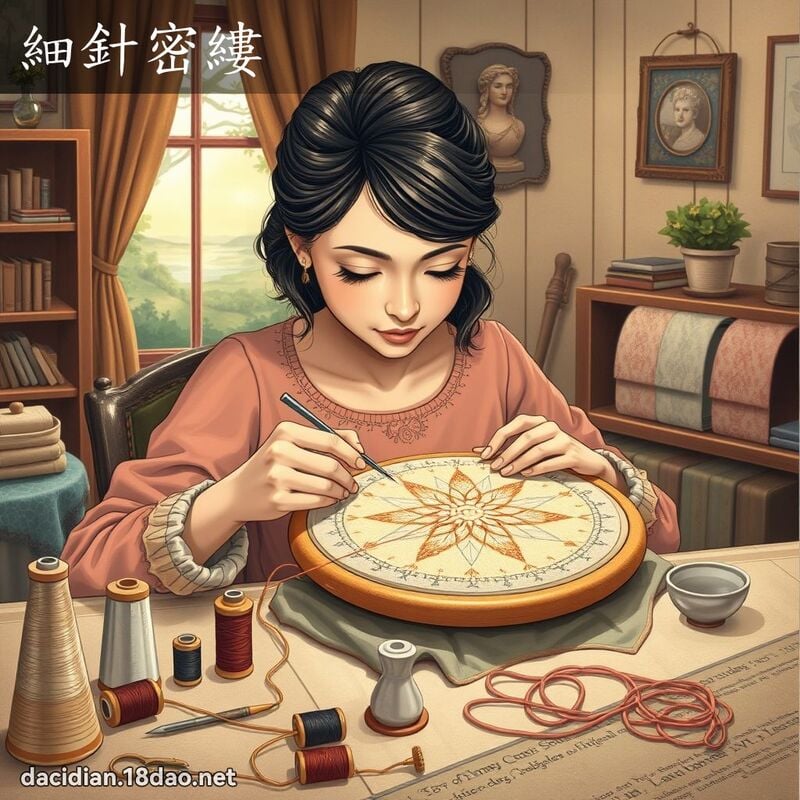 细针密缕 - 国语大辞典配图