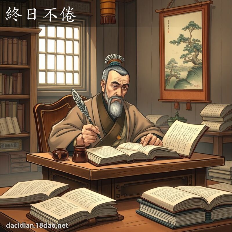終日不倦 - 國語大辭典配圖