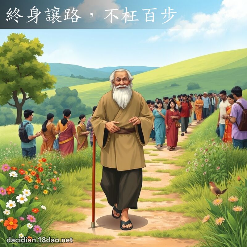 终身让路，不枉百步 - 国语大辞典配图