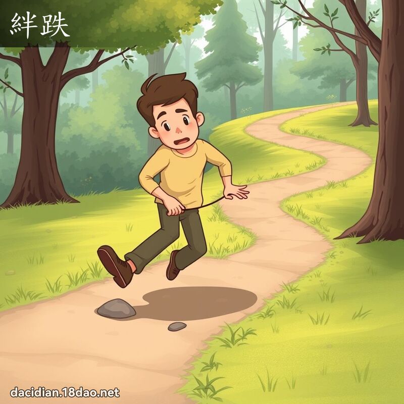 绊跌 - 国语大辞典配图