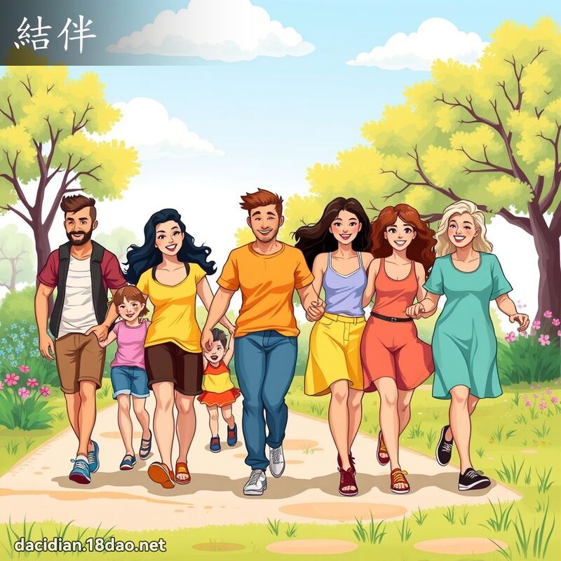结伴 - 国语大辞典配图