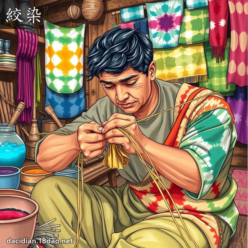 絞染 - 國語大辭典配圖