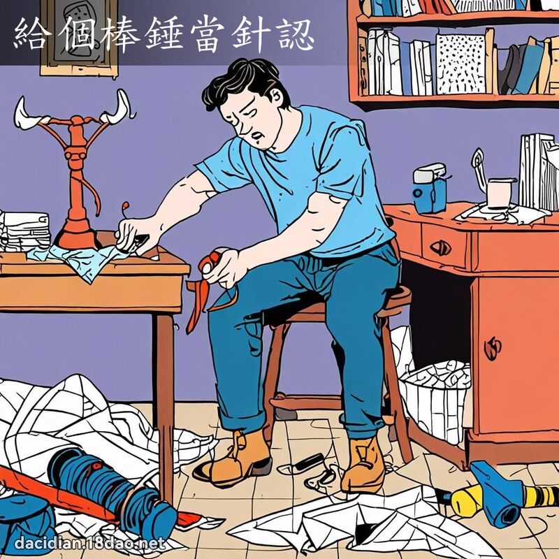 給個棒錘當針認 - 國語大辭典配圖