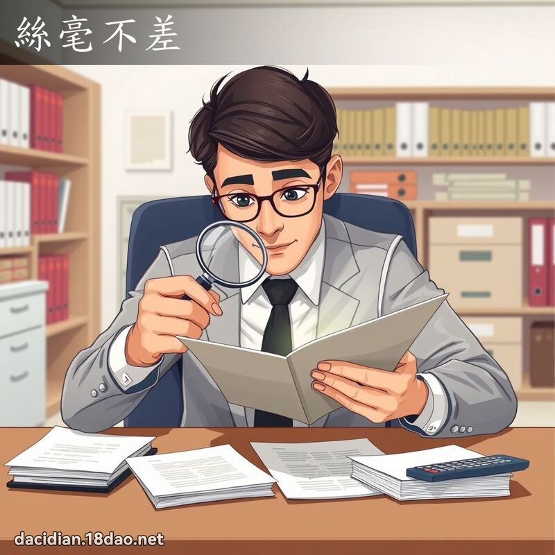 絲毫不差 - 國語大辭典配圖
