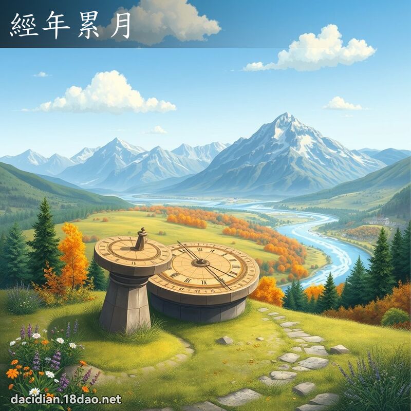 經年累月 - 國語大辭典配圖