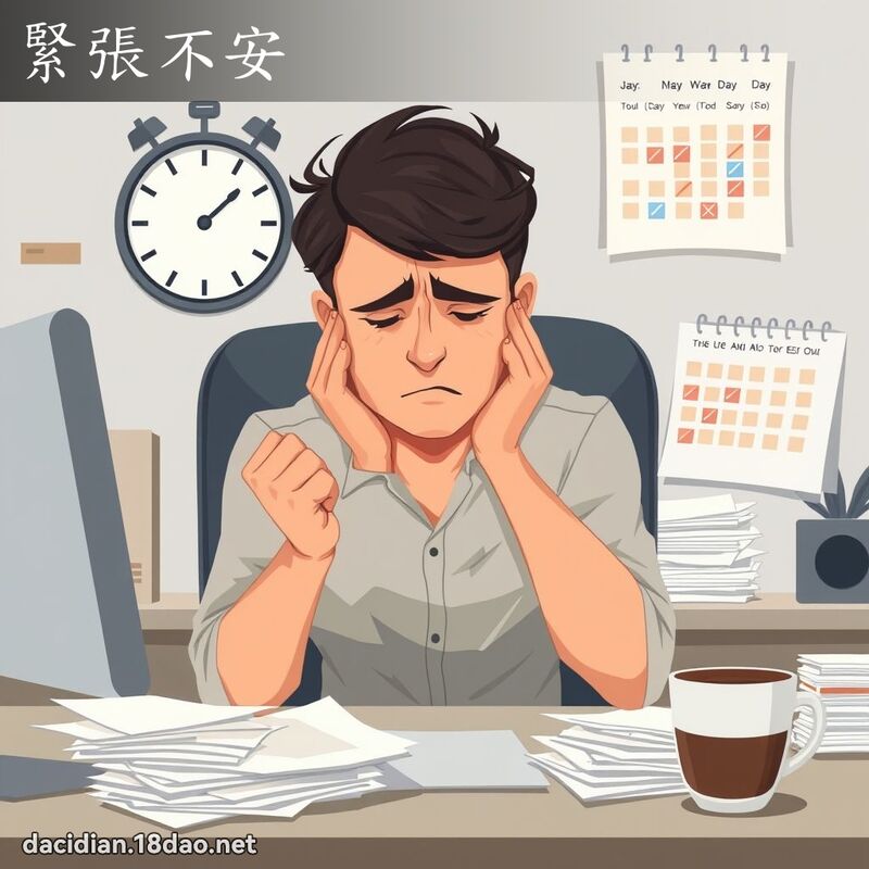 緊張不安 - 國語大辭典配圖