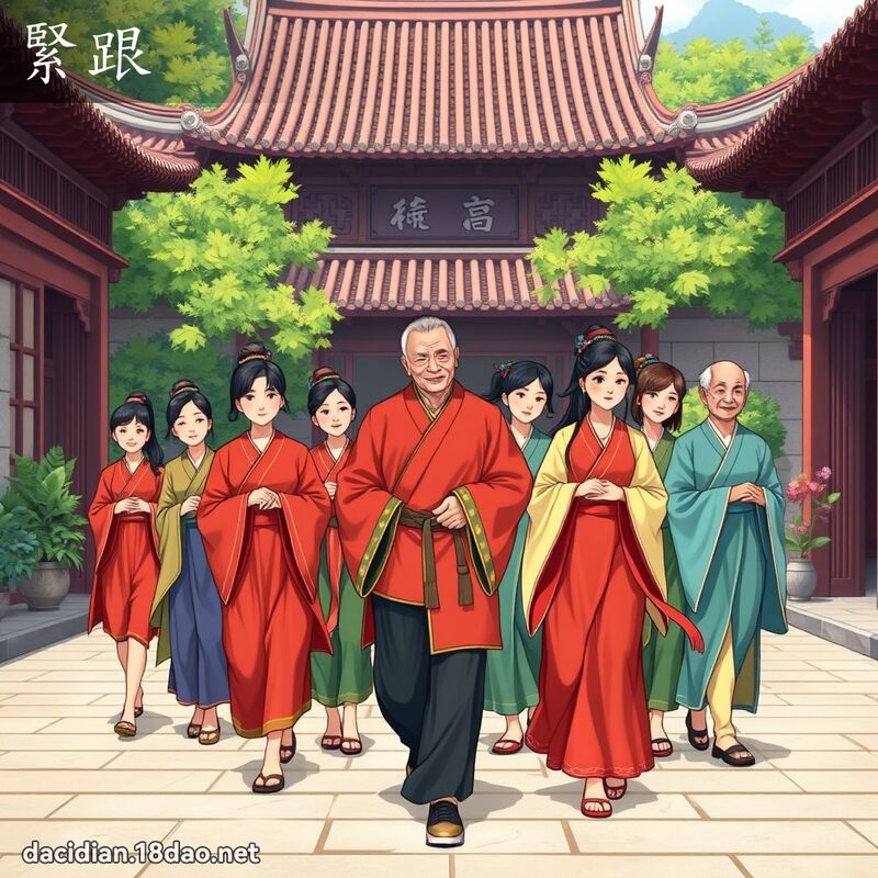 緊跟 - 國語大辭典配圖