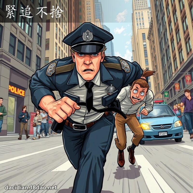 緊追不捨 - 國語大辭典配圖