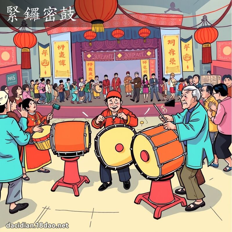 紧锣密鼓 - 国语大辞典配图