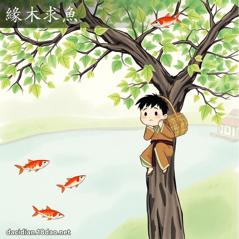 緣木求魚 - 國語大辭典配圖