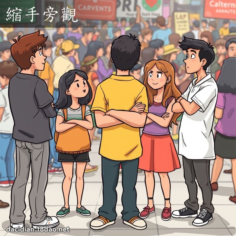 縮手旁觀 - 國語大辭典配圖