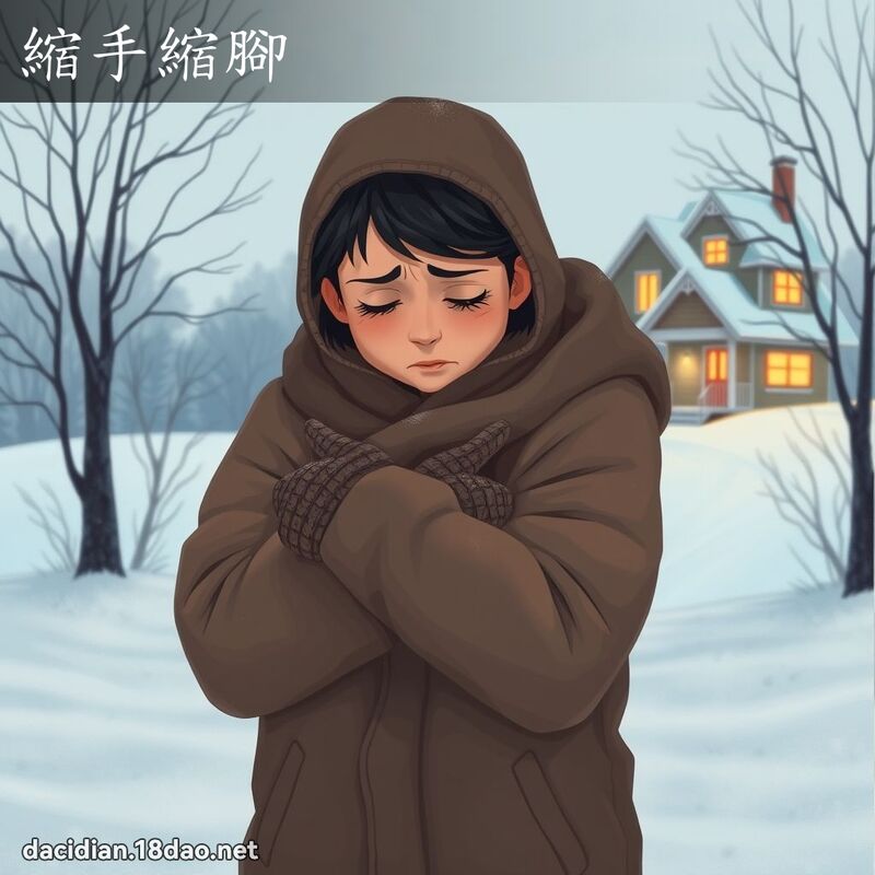 縮手縮腳 - 國語大辭典配圖