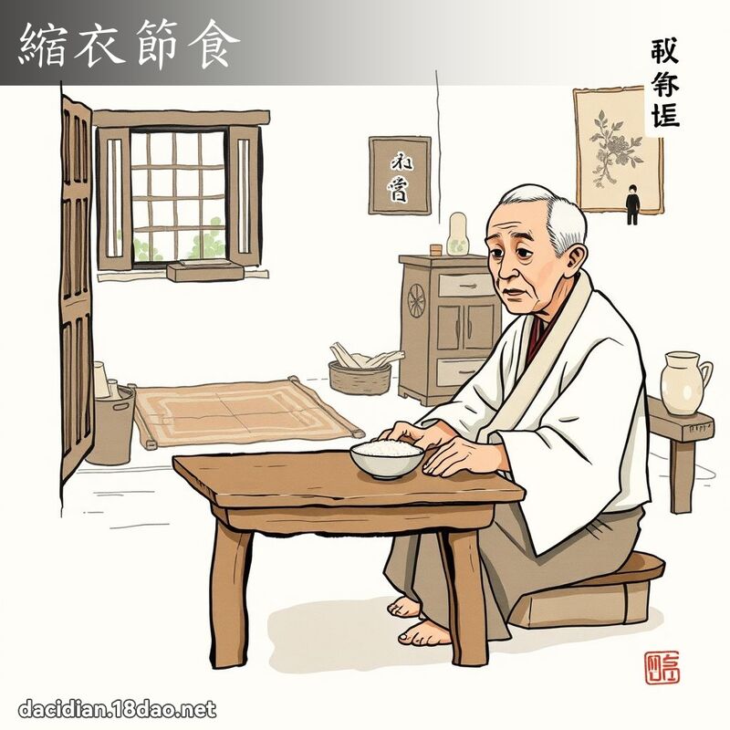 縮衣節食 - 國語大辭典配圖