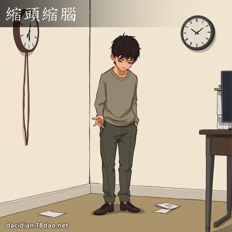 缩头缩脑 - 国语大辞典配图