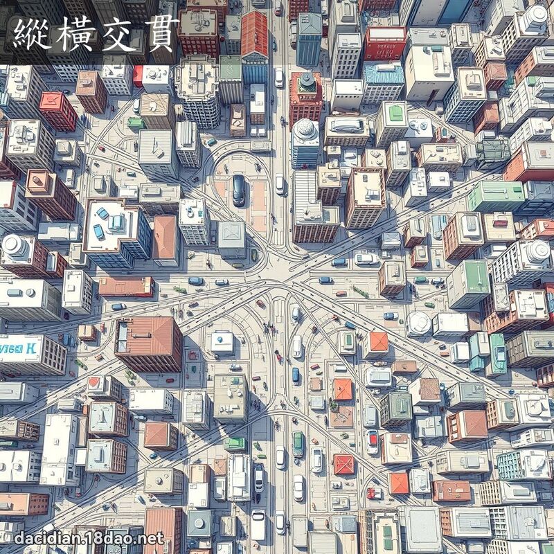 縱橫交貫 - 國語大辭典配圖