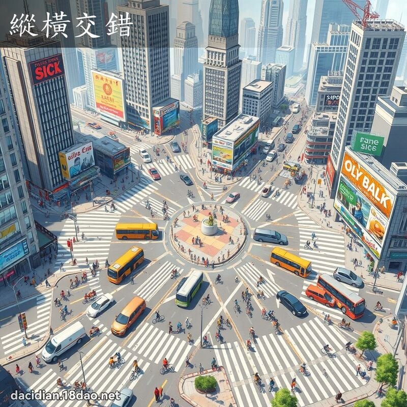 縱橫交錯 - 國語大辭典配圖