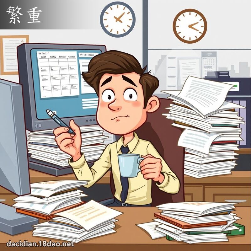 繁重 - 國語大辭典配圖