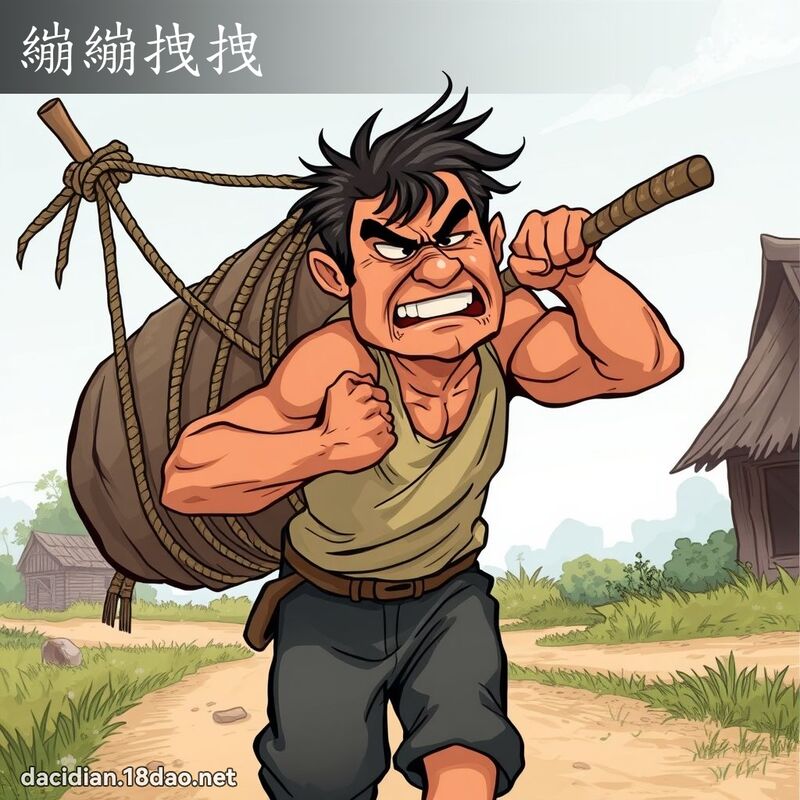 绷绷拽拽 - 国语大辞典配图