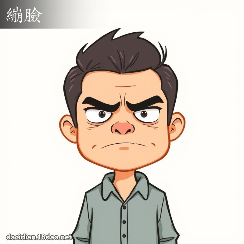 繃臉 - 國語大辭典配圖