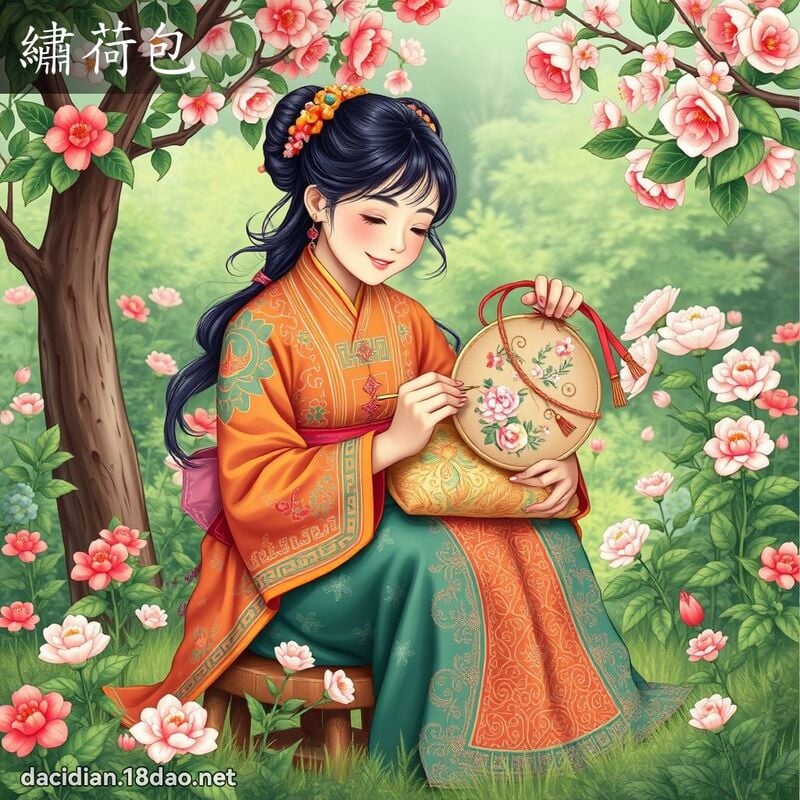 绣荷包 - 国语大辞典配图