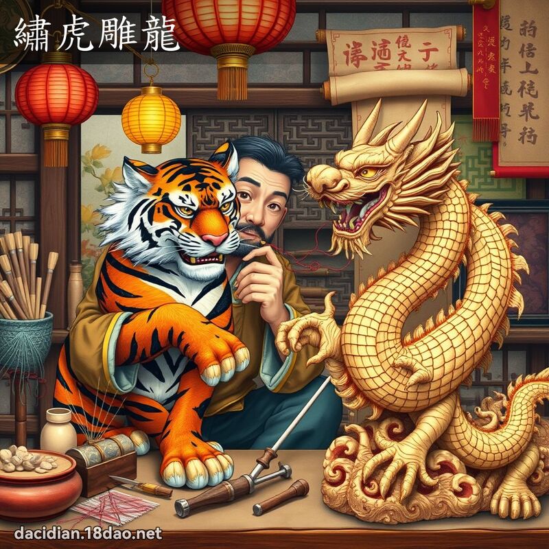 繡虎雕龍 - 國語大辭典配圖