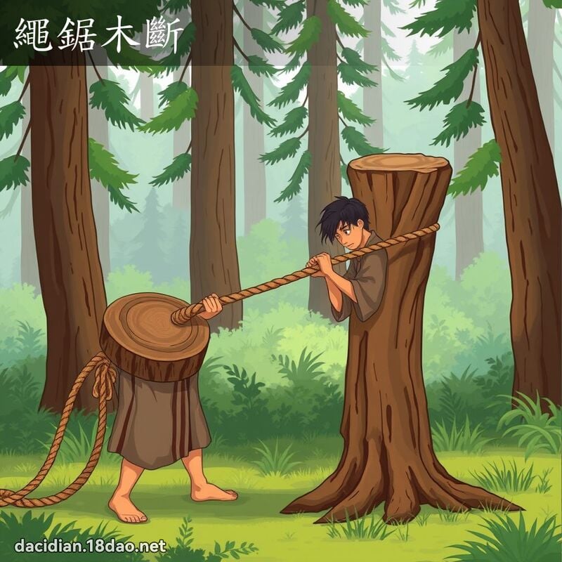 繩鋸木斷 - 國語大辭典配圖