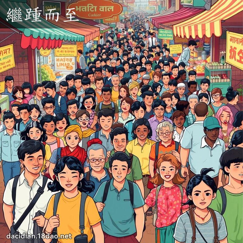 繼踵而至 - 國語大辭典配圖