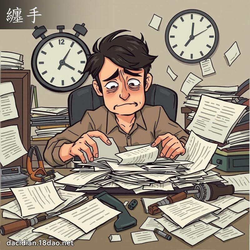 缠手 - 国语大辞典配图