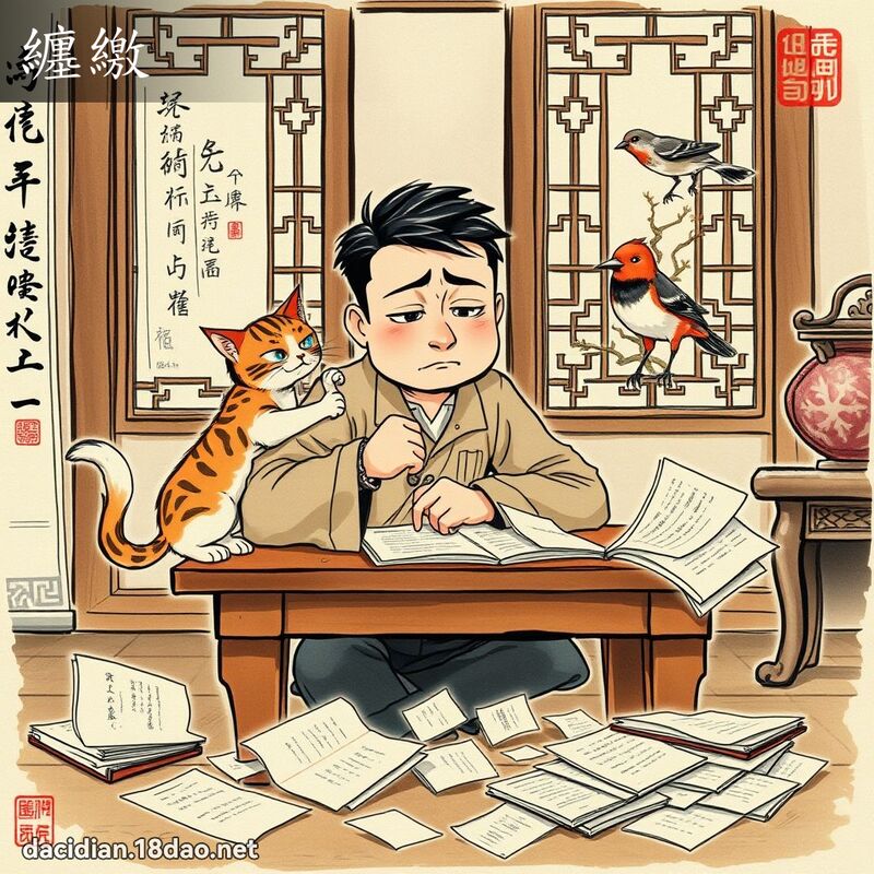 缠缴 - 国语大辞典配图