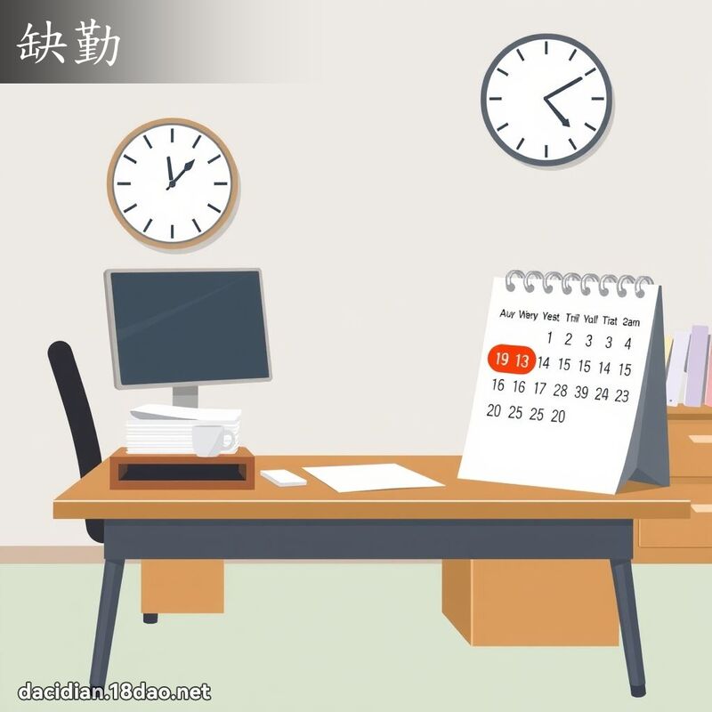缺勤 - 国语大辞典配图