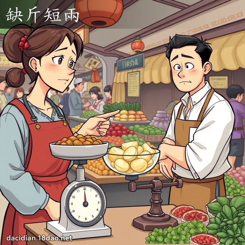 缺斤短两 - 国语大辞典配图