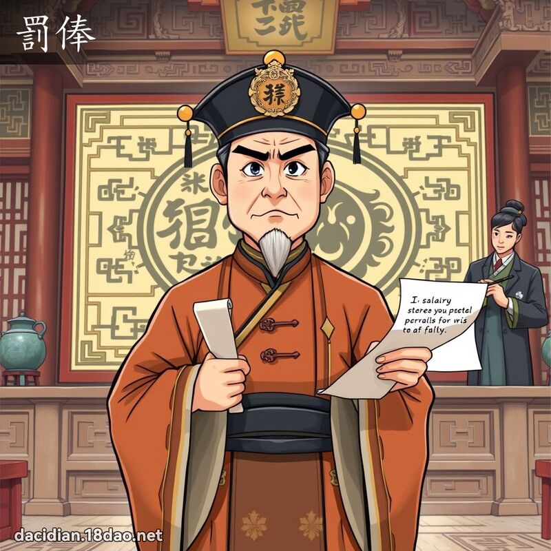 罚俸 - 国语大辞典配图