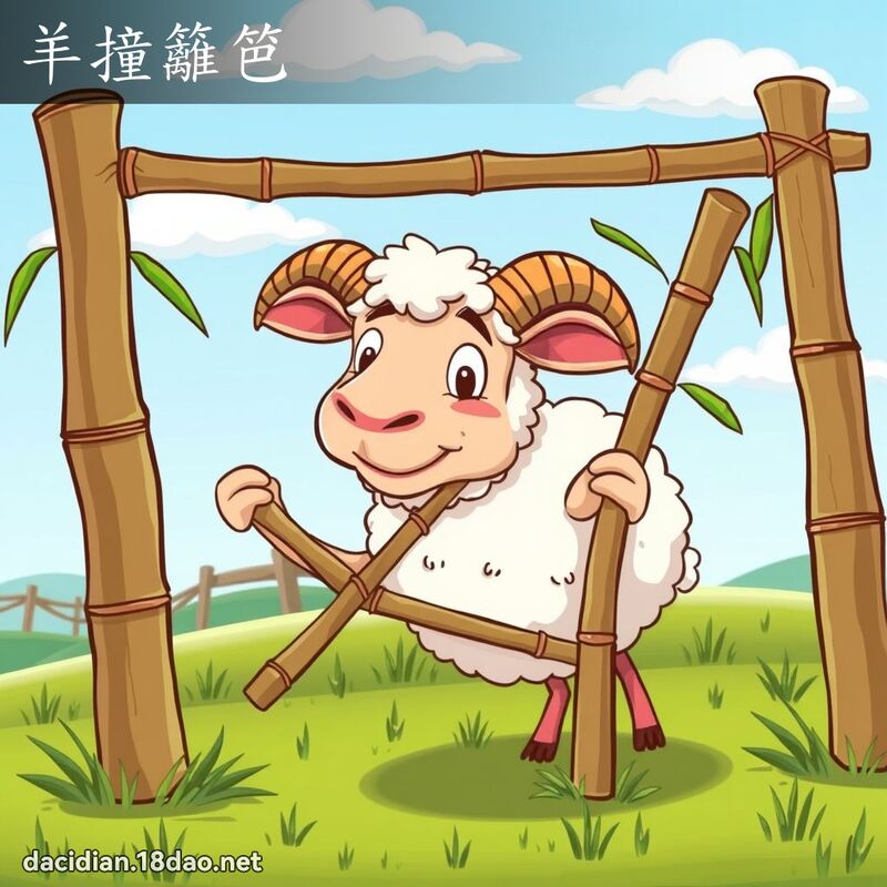 羊撞籬笆 - 國語大辭典配圖