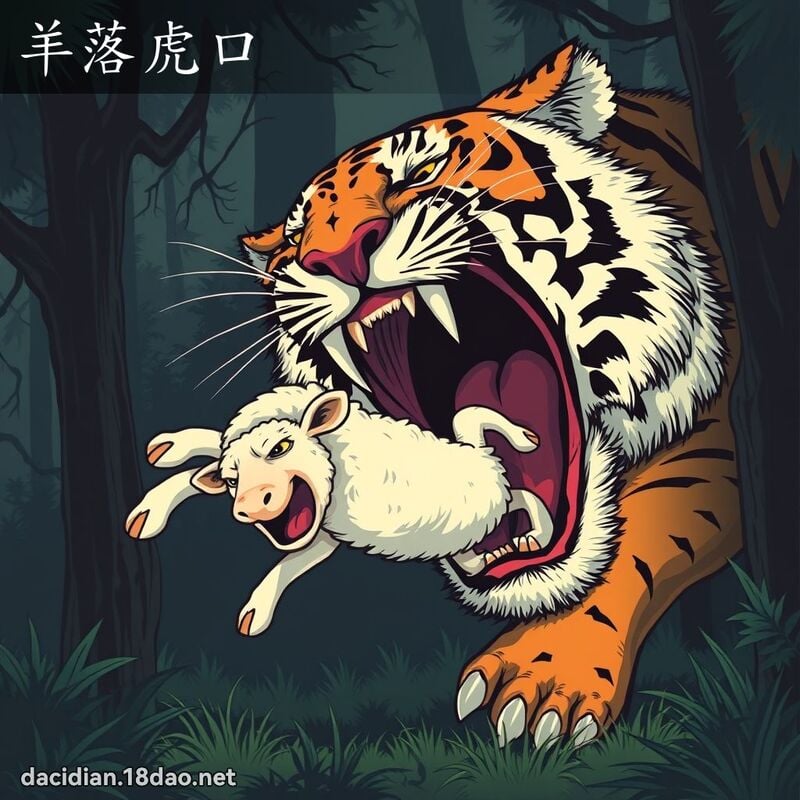 羊落虎口 - 国语大辞典配图
