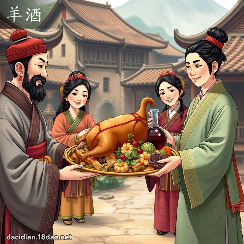羊酒 - 国语大辞典配图