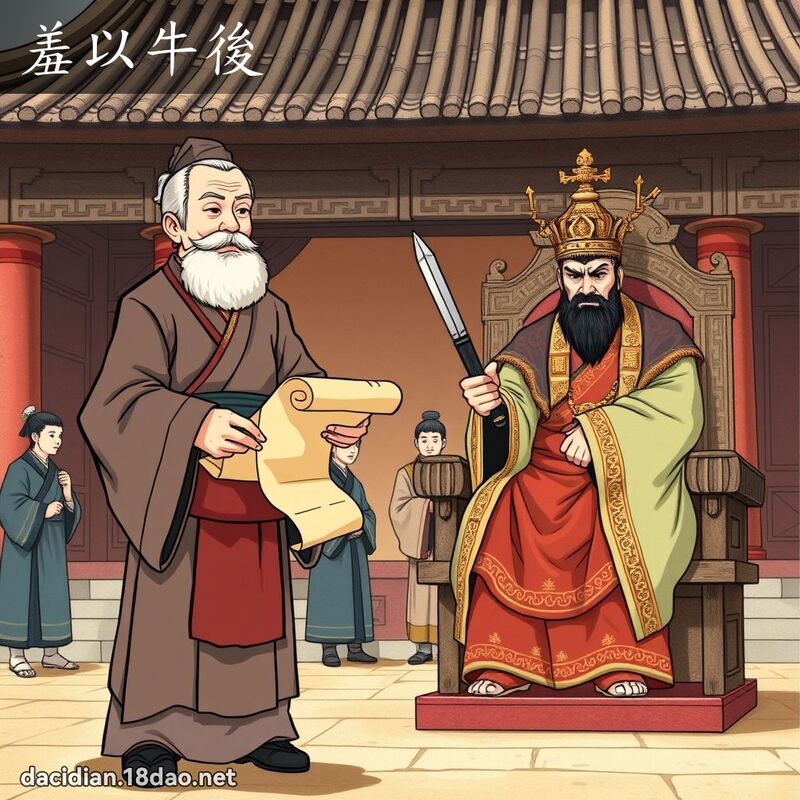 羞以牛後 - 國語大辭典配圖